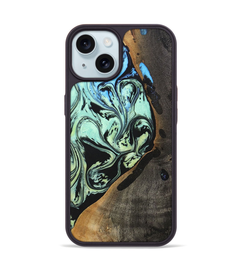 iPhone 15 Wood+Resin Phone Case - Cohen (Ombre, 700564)