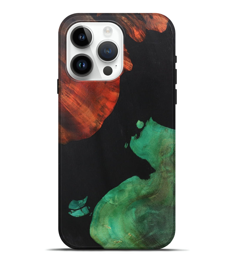 iPhone 15 Pro Max Wood+Resin Live Edge Phone Case - Wilbur (Pure Black, 700611)