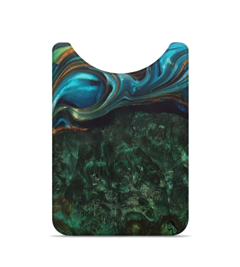 Live Edge Wood+Resin Wallet - Francis (Teal & Gold, 700621)