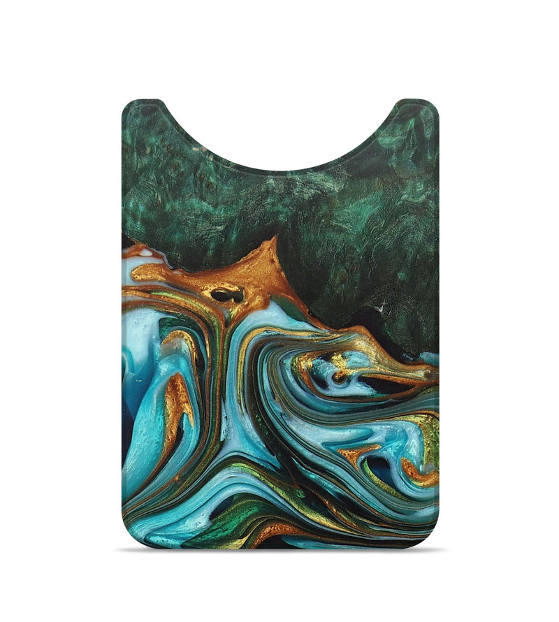 Live Edge Wood+Resin Wallet - Legend (Teal & Gold, 700622)
