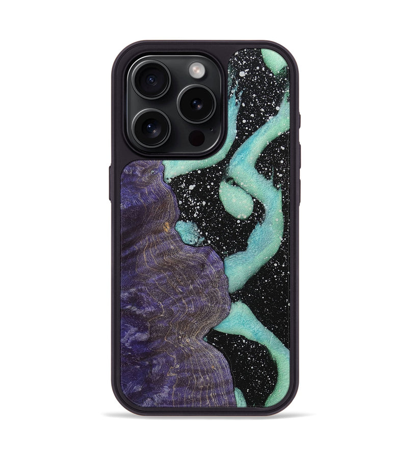 iPhone 15 Pro Wood+Resin Phone Case - Shanice (Cosmos, 700684)