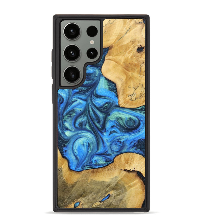 Galaxy S23 Ultra Wood+Resin Phone Case - Gage (Blue, 700791)