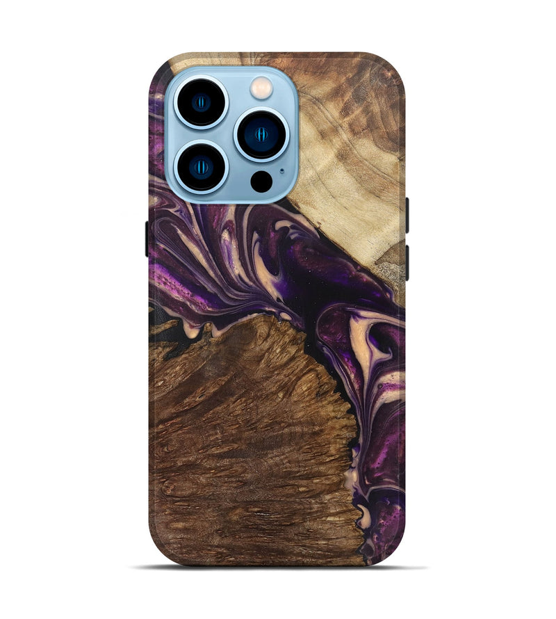 iPhone 14 Pro Wood+Resin Live Edge Phone Case - Mindy (Purple, 700864)