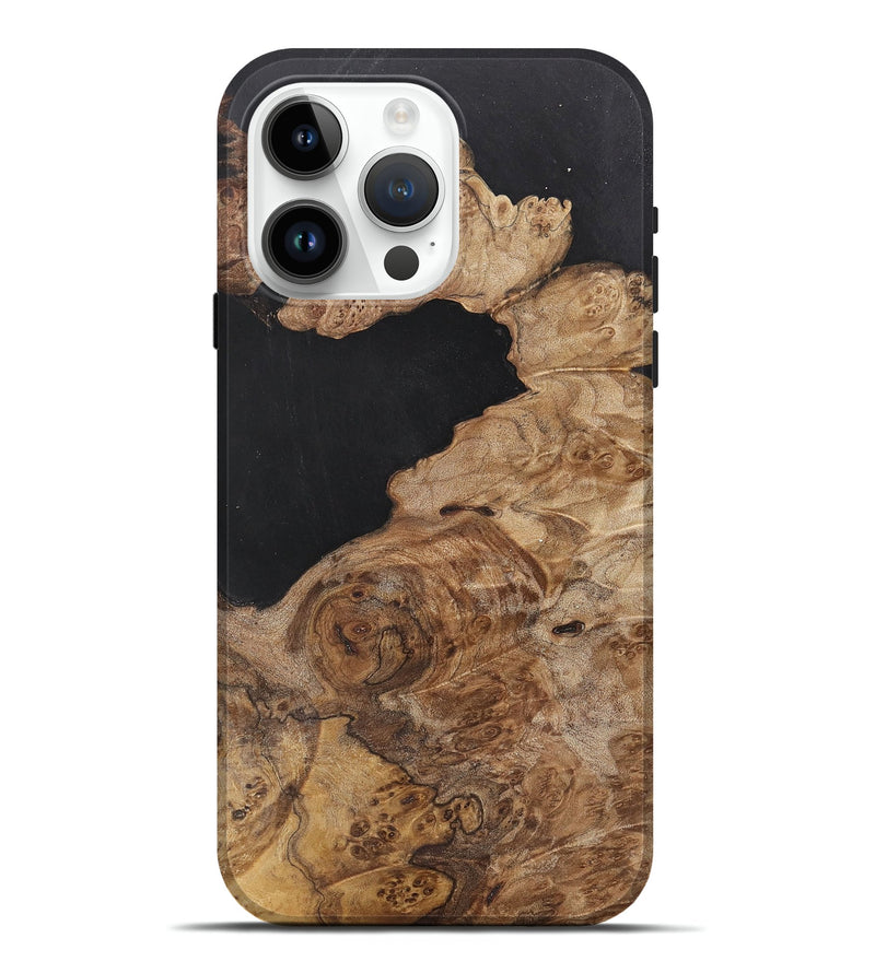 iPhone 15 Pro Max Wood+Resin Live Edge Phone Case - Solomon (Wood Burl, 700880)