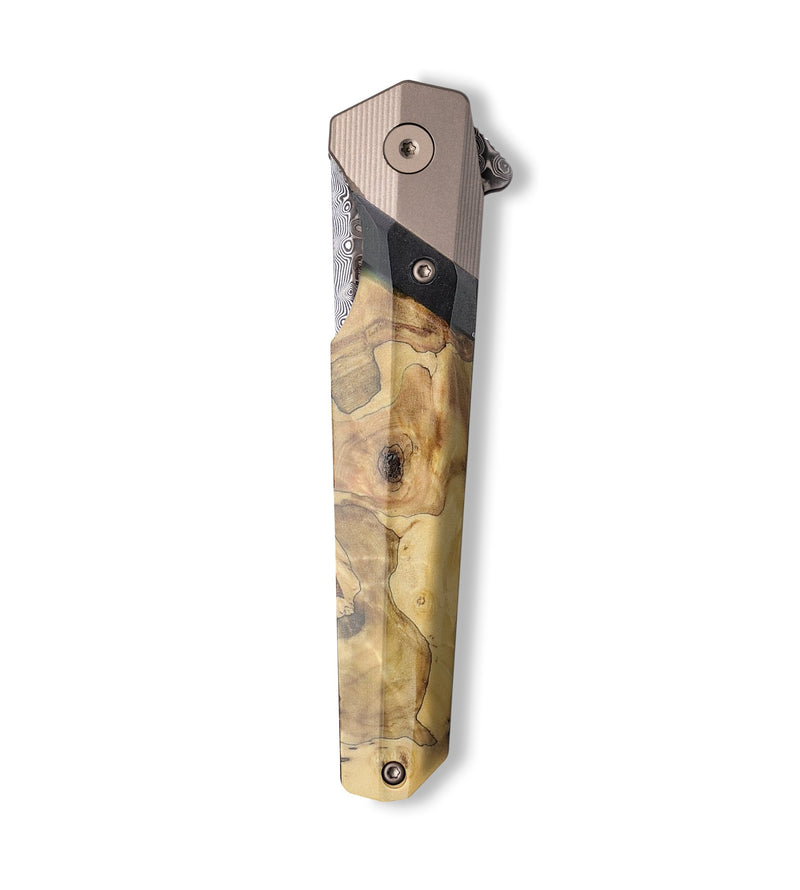 Live Edge  Pocket Knife - Ayla (Wood Burl, 700891)