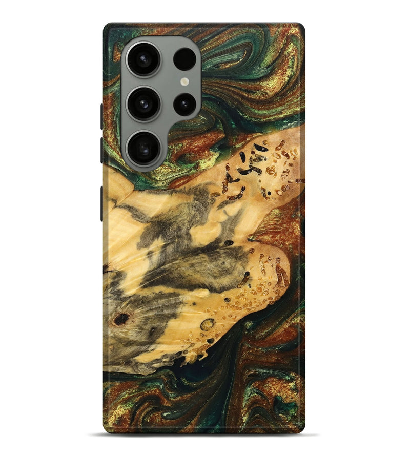 Galaxy S23 Ultra Wood+Resin Live Edge Phone Case - Mario (Green, 700923)