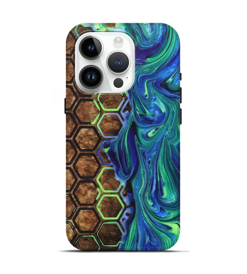 iPhone 15 Pro Wood+Resin Live Edge Phone Case - Warren (Pattern, 700929)