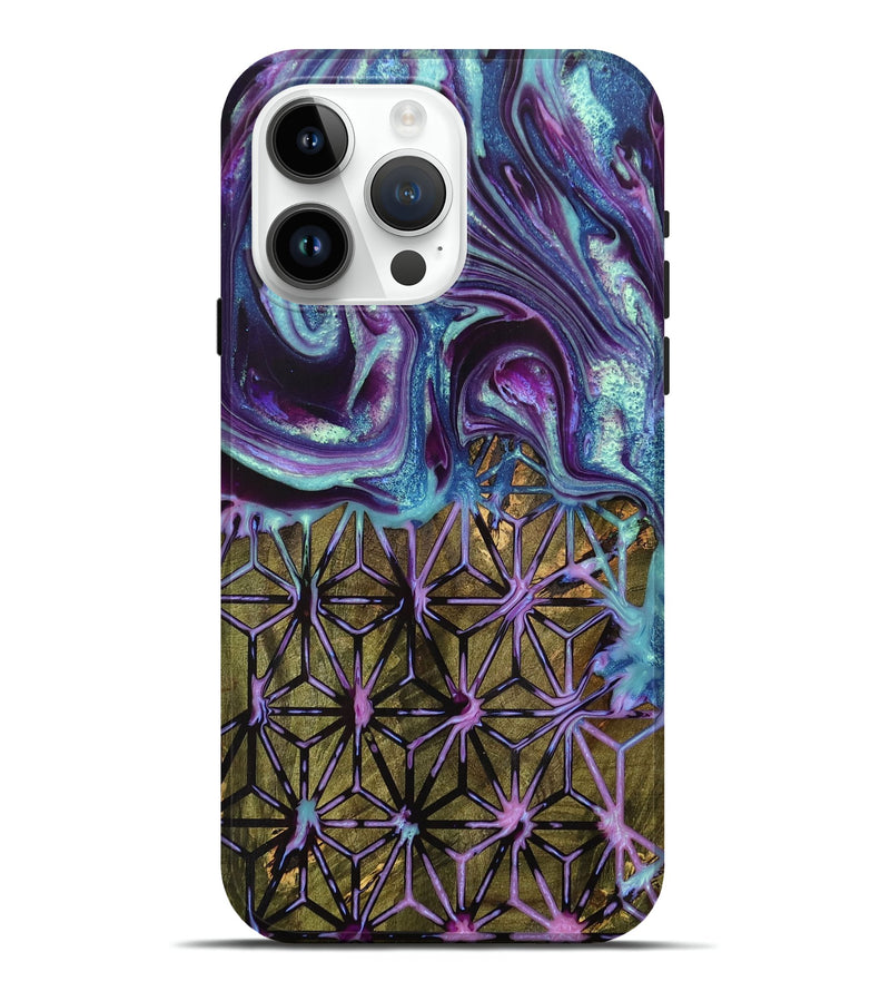 iPhone 15 Pro Max Wood+Resin Live Edge Phone Case - Krystle (Pattern, 700930)