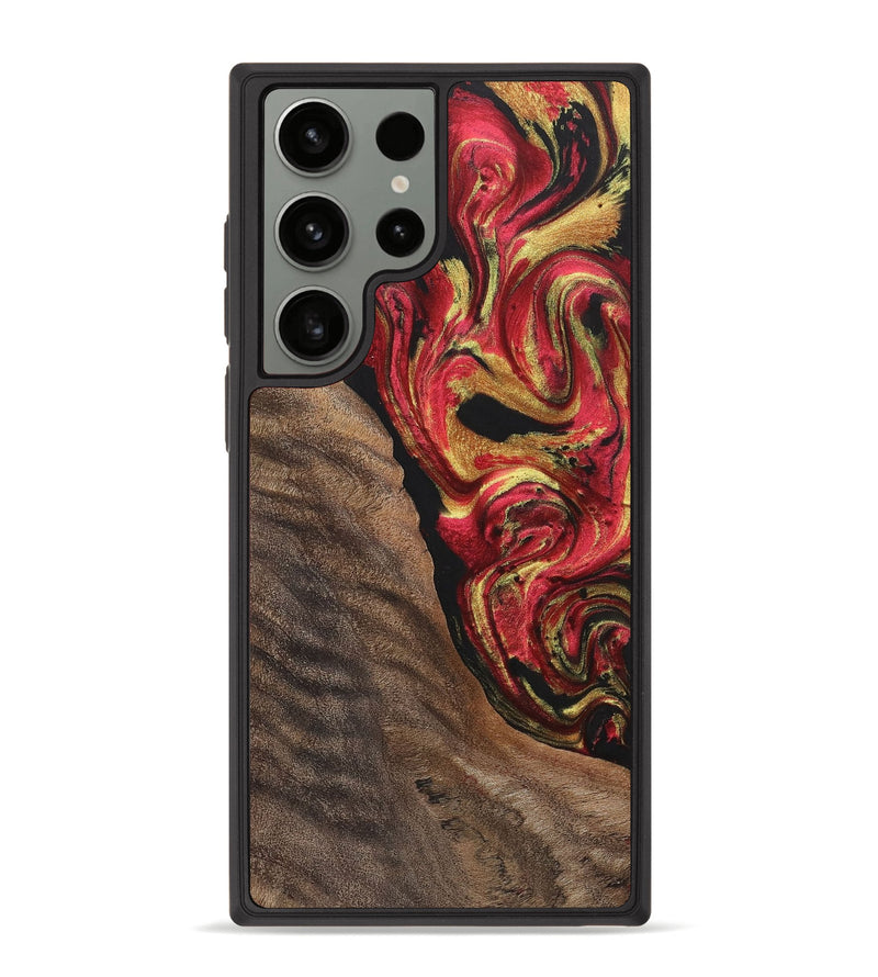Galaxy S23 Ultra Wood+Resin Phone Case - Tatiana (Red, 700963)