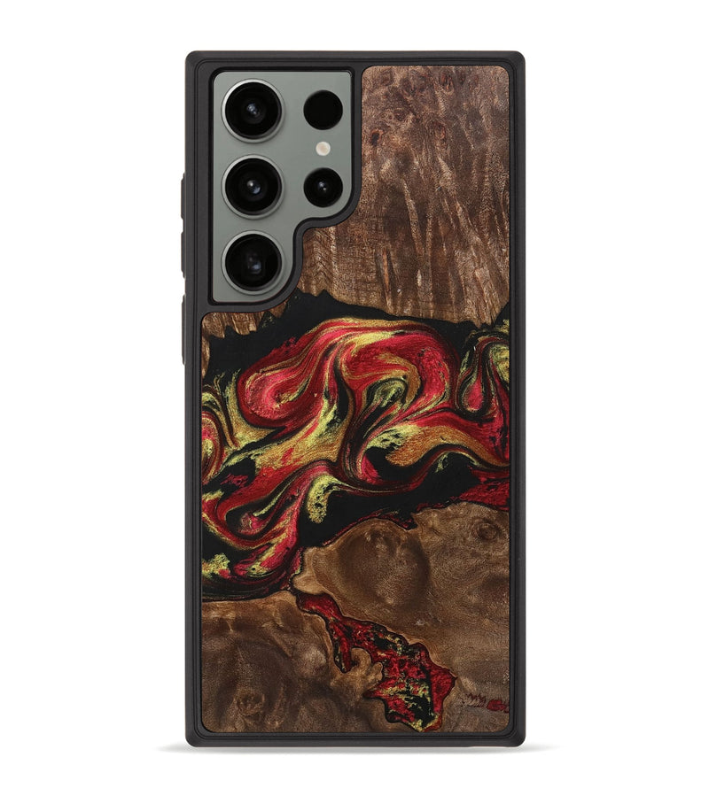 Galaxy S23 Ultra Wood+Resin Phone Case - Charlotte (Red, 700970)