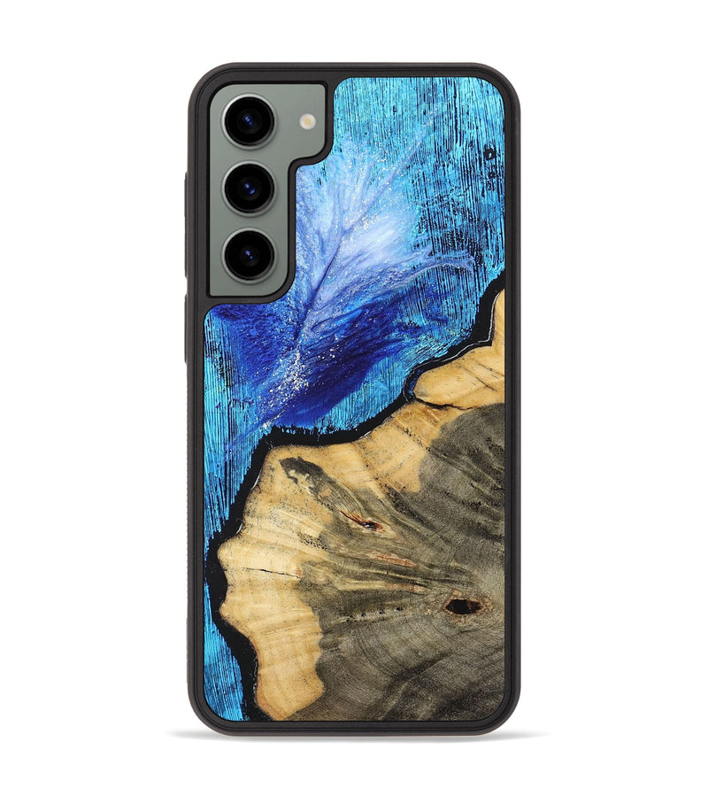Galaxy S23 Plus Wood+Resin Phone Case - Pearl (Blue, 701082)