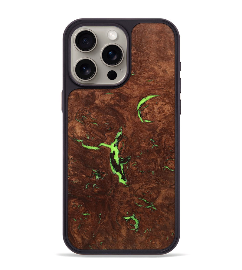iPhone 15 Pro Max Wood+Resin Phone Case - Muhammad (Wood Burl, 701427)