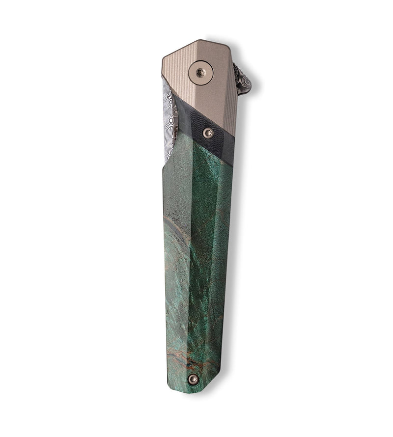 Live Edge  Pocket Knife - Dennis (Wood Burl, 701520)