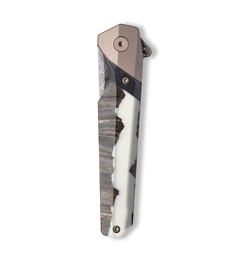 Live Edge Wood+Resin Pocket Knife - Mikaela (Wood Burl, 701524)