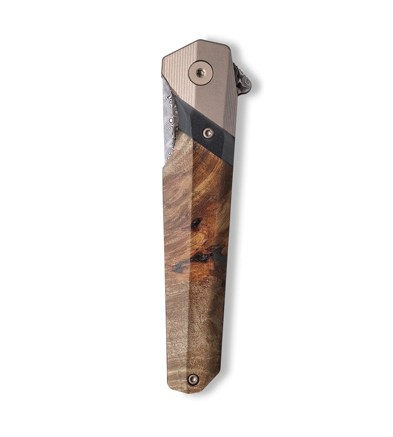 Live Edge  Pocket Knife - Lillie (Wood Burl, 701528)