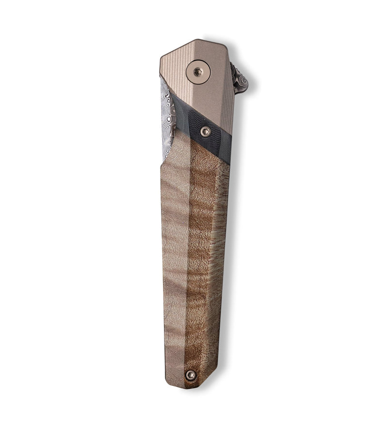 Live Edge  Pocket Knife - Katrina (Wood Burl, 701529)
