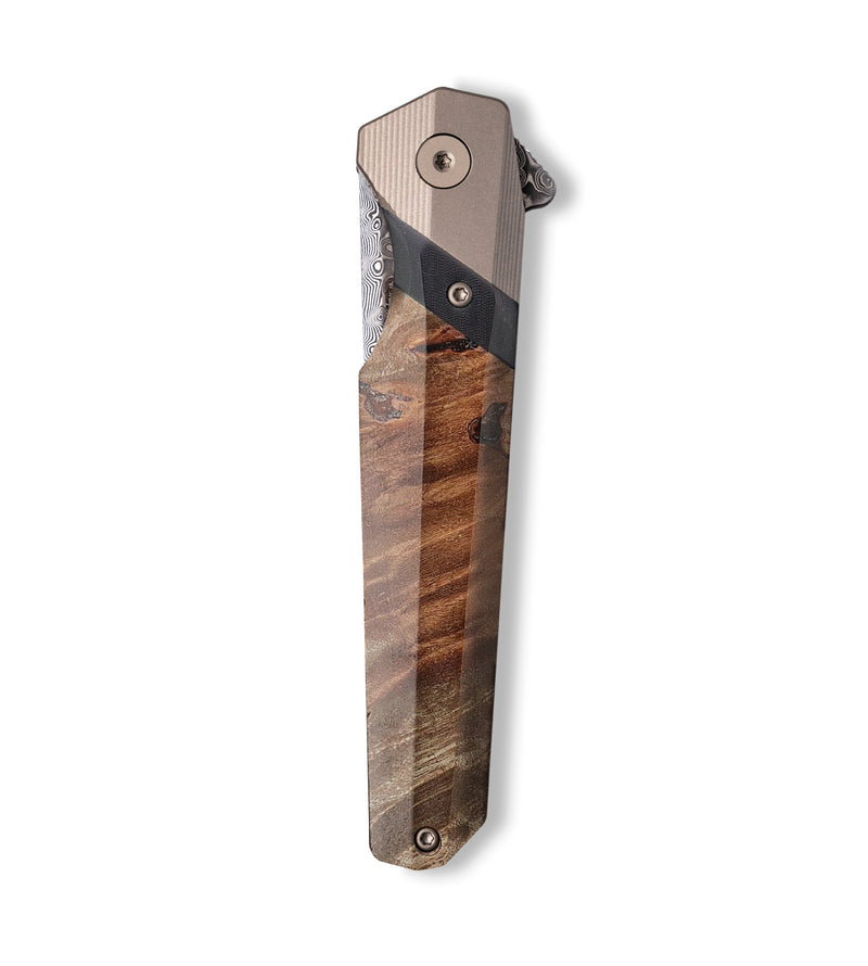 Live Edge  Pocket Knife - Issac (Wood Burl, 701532)