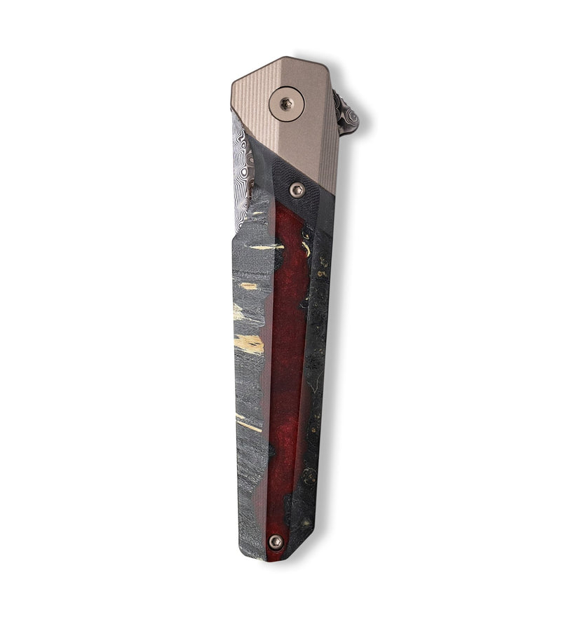 Live Edge Wood+Resin Pocket Knife - Freddie (Wood Burl, 701534)