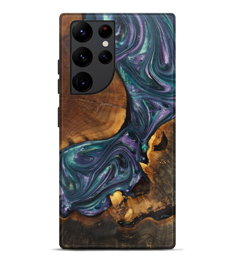 Galaxy S22 Ultra Wood+Resin Live Edge Phone Case - Gunner (Green, 701645)