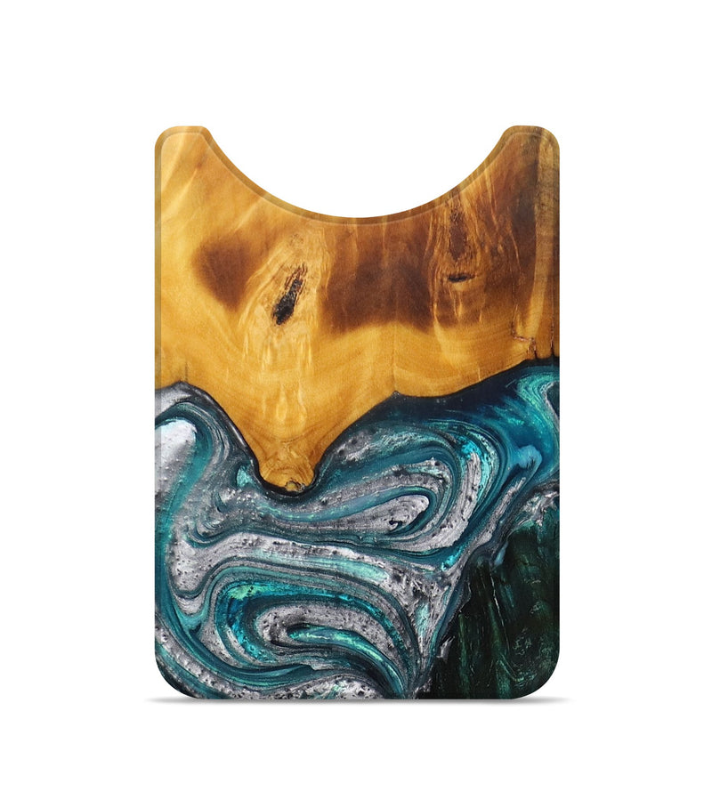 Live Edge Wood+Resin Wallet - Fannie (Blue, 701656)