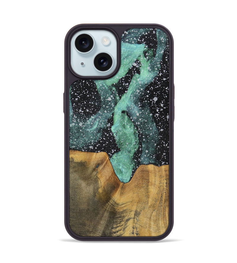 iPhone 15 Wood+Resin Phone Case - Danna (Cosmos, 701717)