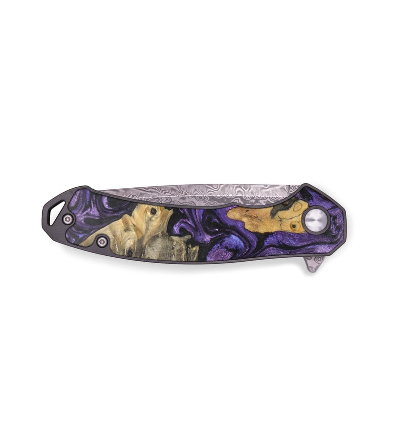 EDC Wood+Resin Pocket Knife - Della (Purple, 701825)