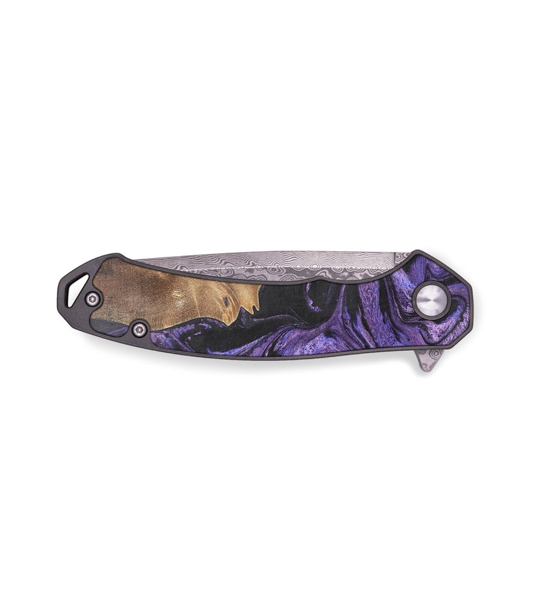 EDC Wood+Resin Pocket Knife - Paisley (Purple, 701832)