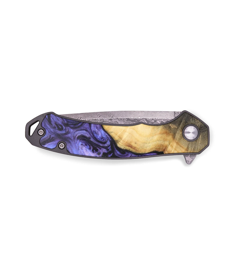 EDC Wood+Resin Pocket Knife - Eddie (Purple, 701833)