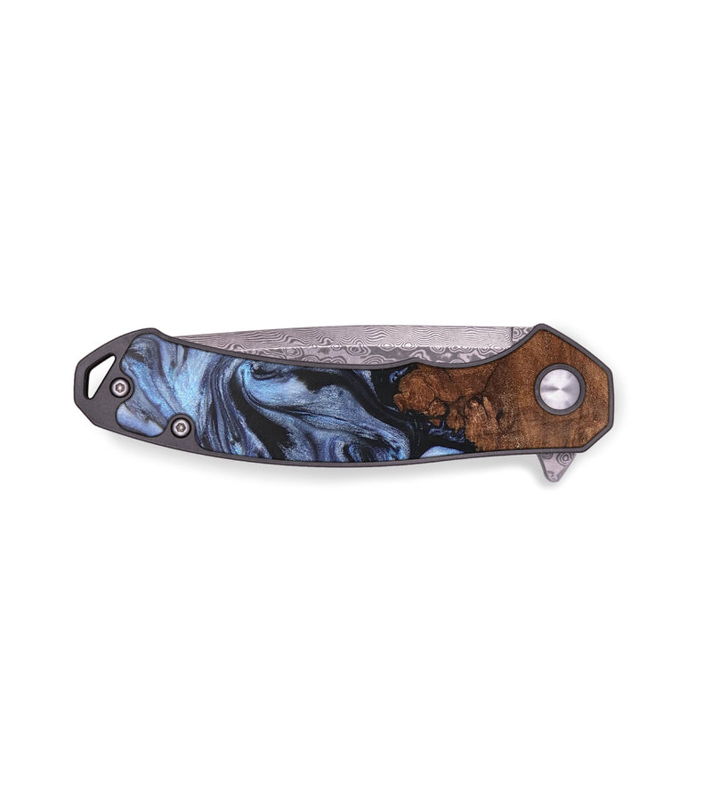 EDC Wood+Resin Pocket Knife - Vanessa (Blue, 701856)