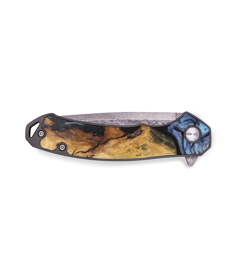 EDC Wood+Resin Pocket Knife - Roland (Blue, 701858)