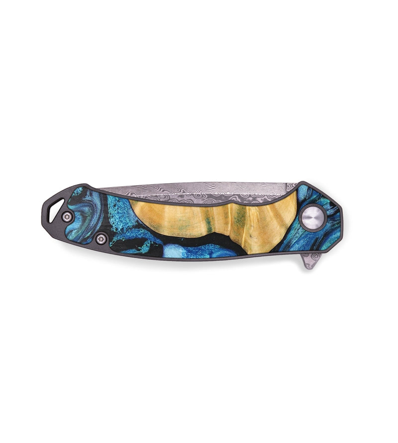 EDC Wood+Resin Pocket Knife - Tom (Blue, 701861)