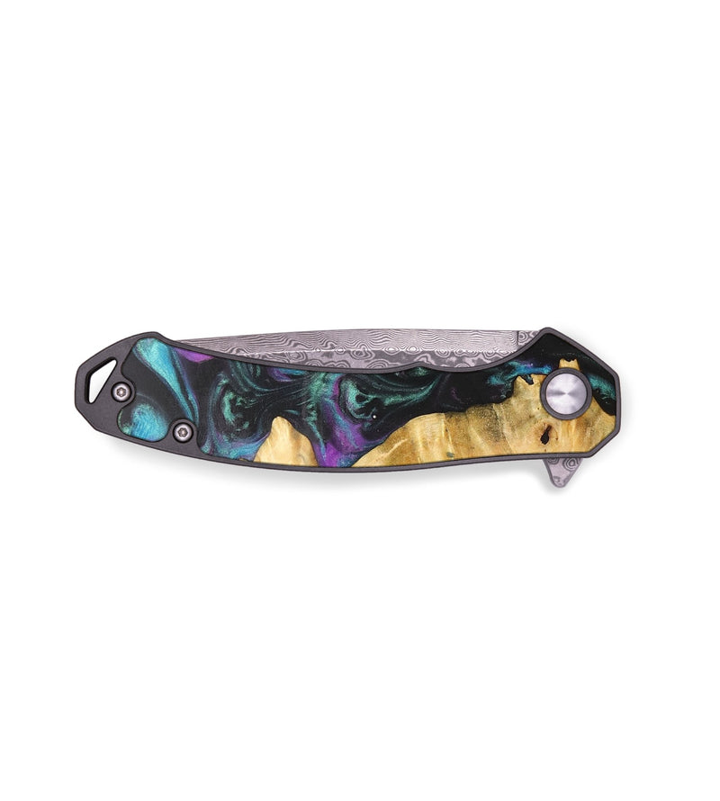EDC Wood+Resin Pocket Knife - Glenda (Blue, 701863)