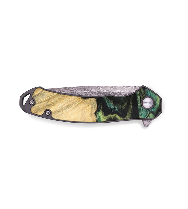 EDC Wood+Resin Pocket Knife - Kendra (Green, 701865)