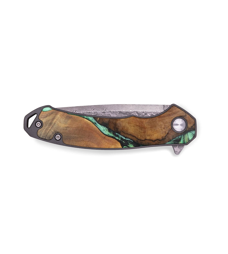 EDC Wood+Resin Pocket Knife - Shannon (Green, 701866)