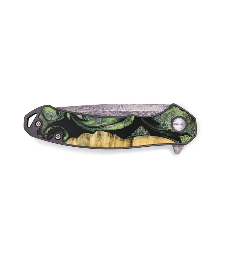 EDC Wood+Resin Pocket Knife - Hannah (Green, 701867)