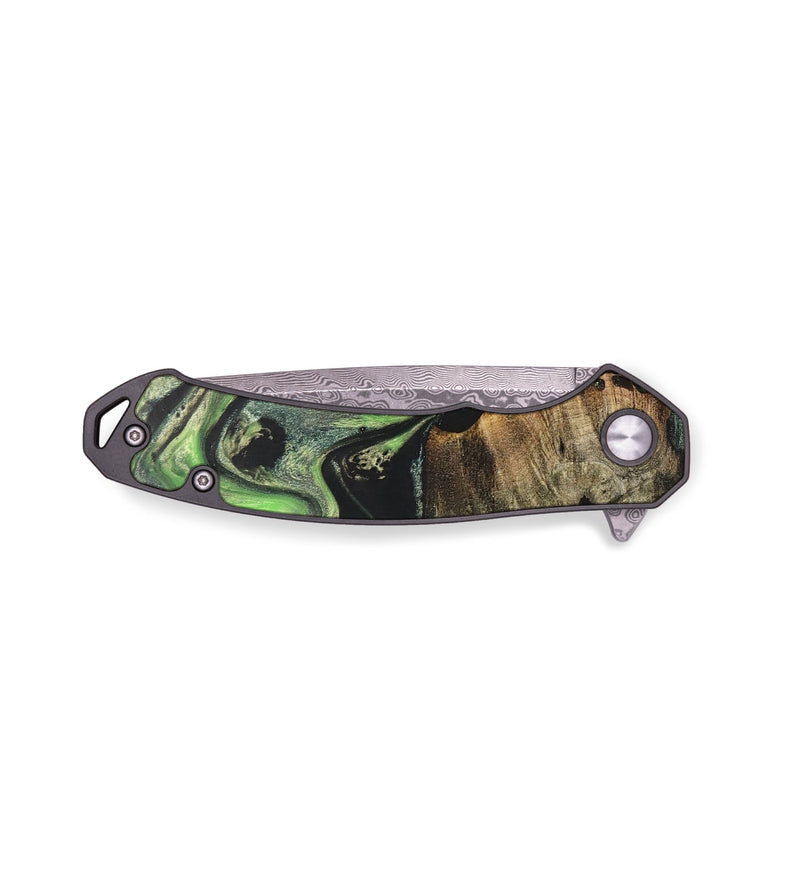EDC Wood+Resin Pocket Knife - Kenya (Green, 701869)