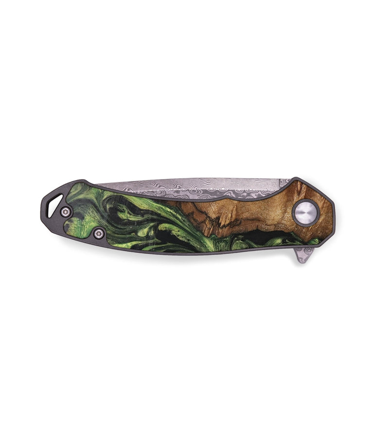 EDC Wood+Resin Pocket Knife - Marquita (Green, 701871)