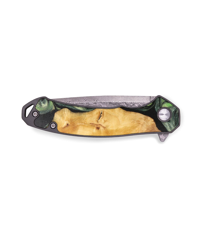 EDC Wood+Resin Pocket Knife - Kyrie (Green, 701873)