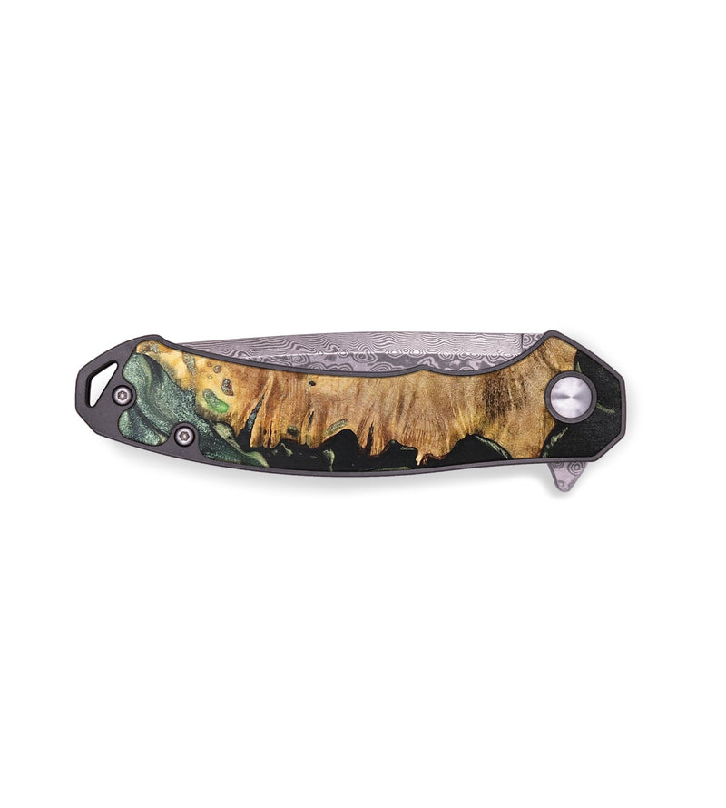 EDC Wood+Resin Pocket Knife - Fannie (Green, 701874)