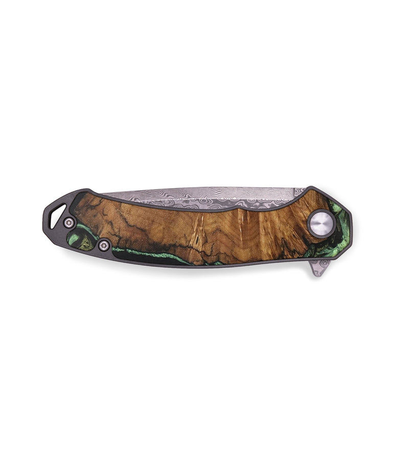 EDC Wood+Resin Pocket Knife - Kerri (Green, 701876)