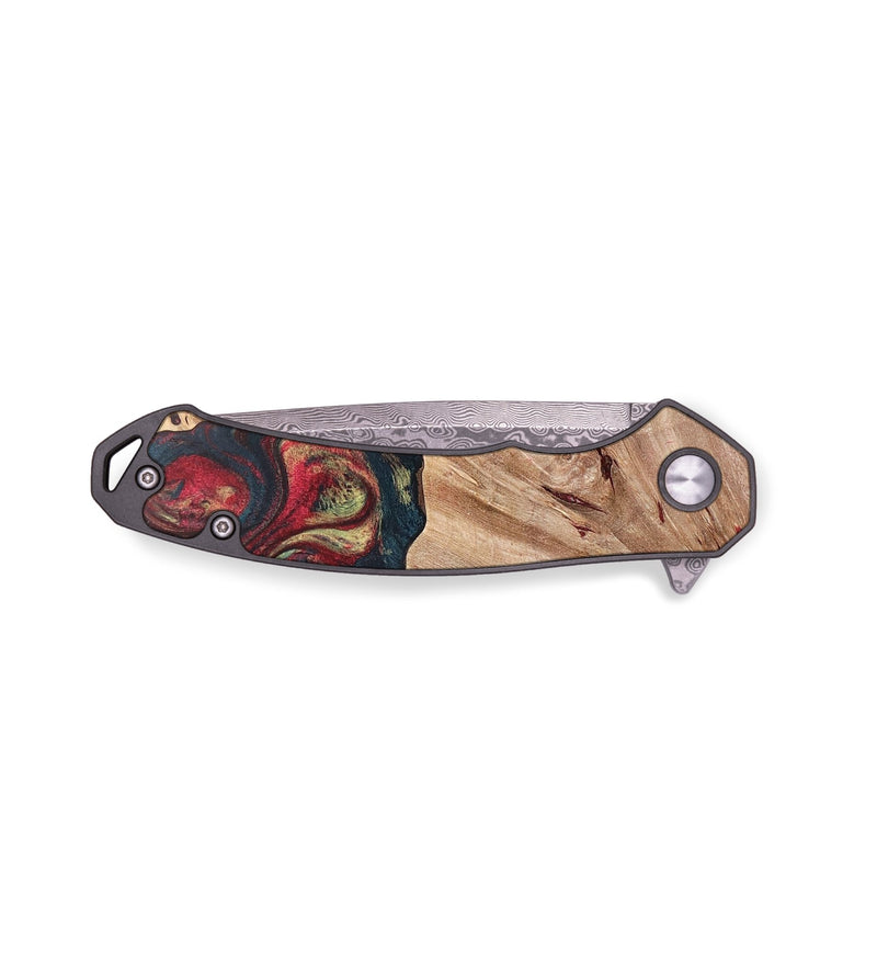 EDC Wood+Resin Pocket Knife - Viola (Red, 701890)