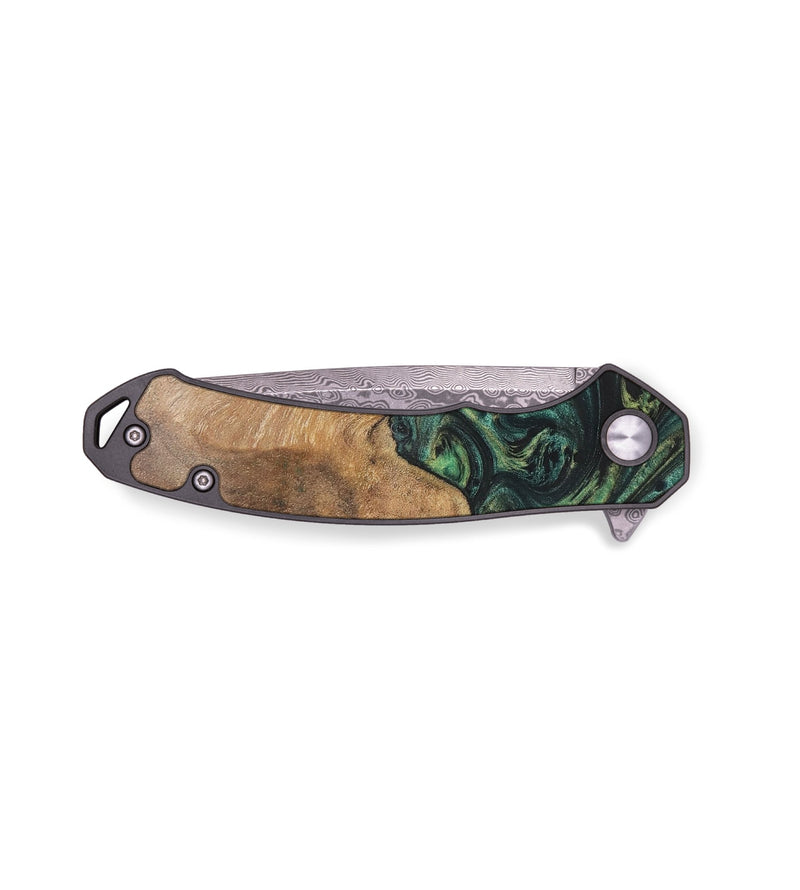 EDC Wood+Resin Pocket Knife - Imani (Green, 701897)