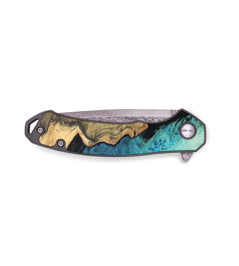 EDC Wood+Resin Pocket Knife - Ashlyn (Green, 701898)