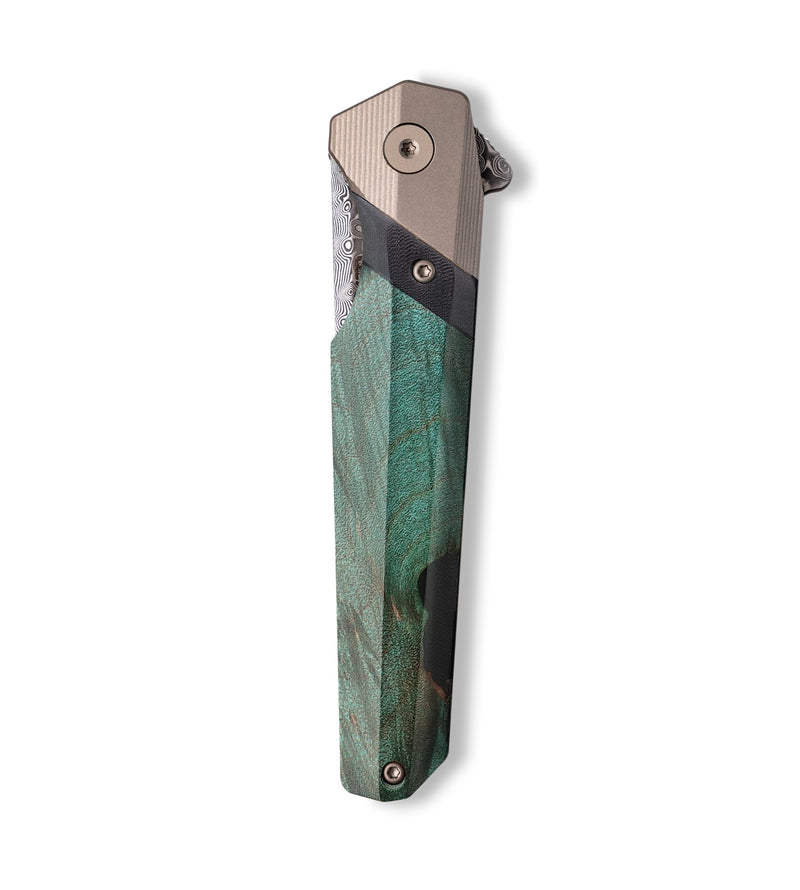 Live Edge  Pocket Knife - Edwin (Wood Burl, 702058)