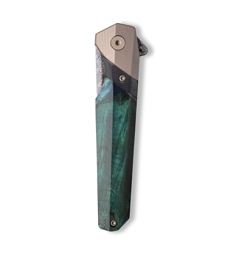 Live Edge Wood+Resin Pocket Knife - Addyson (Wood Burl, 702078)