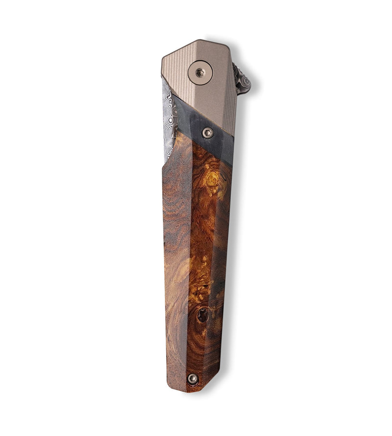 Live Edge  Pocket Knife - Chance (Wood Burl, 702081)