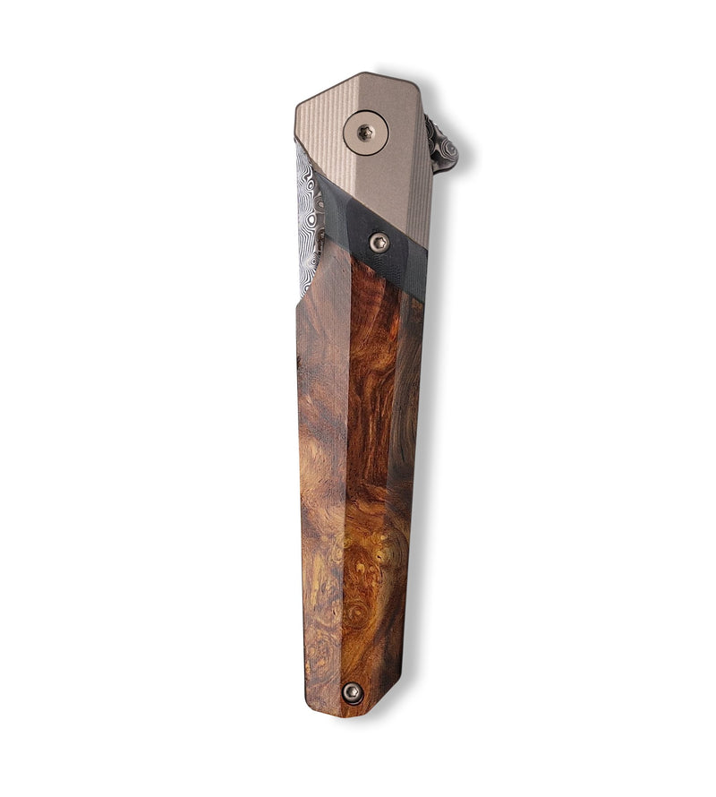 Live Edge  Pocket Knife - Kennedi (Wood Burl, 702085)