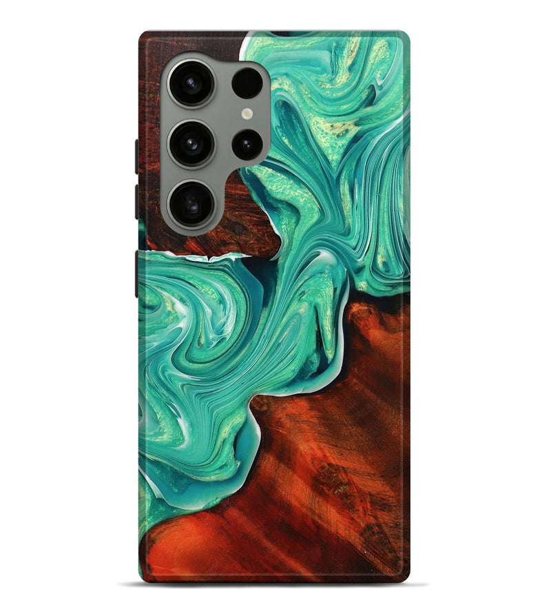 Galaxy S24 Ultra Wood+Resin Live Edge Phone Case - Daleyza (Green, 702098)
