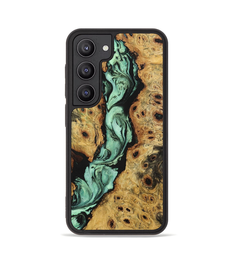 Galaxy S23 Wood+Resin Phone Case - Abigail (Green, 702337)