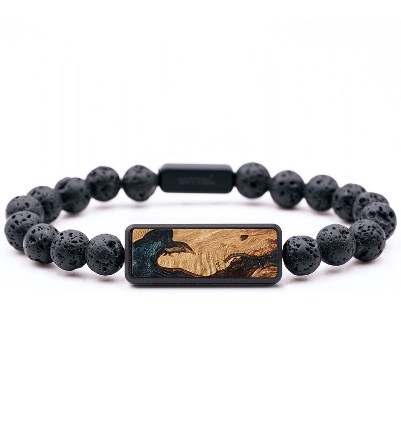 Lava Bead Wood+Resin Bracelet - Viola (Wood Burl, 702503)